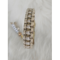 Halsband "3D Cobra"- Goud/Beige/Diamond